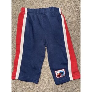 Vintage‎ Sesame Street Elmo Sweatpants Blue w/ Red Stripe Sz -12 M Toddler Pants